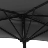 312500 Balcony Parasol with Aluminium Pole Black 270x144x222 cm Half