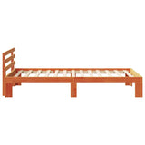 Bed Frame with Headboard Wax Brown 90 x 200 cm Solid Pine Wood 872628