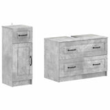 2 Piece Bathroom Cabinet Set UTRECHT Concrete Grey 3417732
