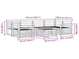 Outdoor Sofa Set 7 pcs White Solid Acacia Wood 3391474