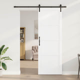 Sliding Door White and Black 83 x 232 cm Solid Pine Wood 3445401