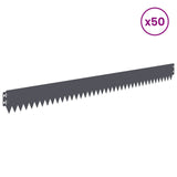Lawn Edging 50 pcs 103 x 10 cm Steel Anthracite 8008431