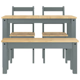 4 Piece Dining Set PANAMA Grey Solid Wood Pine 3345168