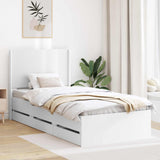Bed Frame with Storage and Headboard White 100 x 200 cm 3413971