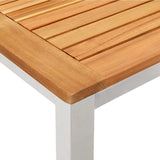 Garden Dining Set 7 pcs Solid Acacia Wood and Stainless Steel 3334810