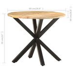 ZNTS Side Table 68x68x56 cm Solid Mango Wood 320659