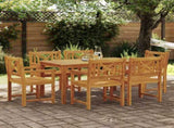 Garden Dining Set 7 pcs Brown Solid Acacia Wood 3375651