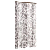 Fly Curtain Taupe and White 100x230 cm Chenille 377406
