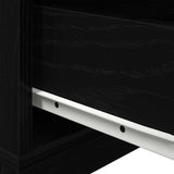 Bedside Cabinet Black Oak 70 x 36 x 40.5 cm Engineered Wood 863065