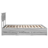Bed Frame with Drawer Grey Sonoma 160 x 200 cm Engineer Wood 3409837