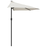Garden Parasol with Aluminium Pole Sand 270x144 cm Half 44587