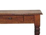 Solid Wood Chestnut Turned Leg Writing Desk, 1 Drawer, Dark Brown B2743P403471