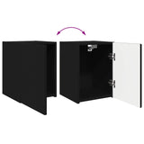 TV Cabinet Set Wall-mounted 4 pcs Black Engineered Wood 3409025