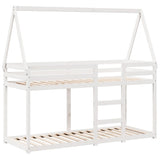 Bunk Bed without Mattress White 90x200 cm Solid Wood Pine 3282080