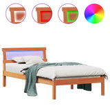 Bed Frame with Headboard Wax Brown 75 x 190 cm Solid Pine Wood 872847