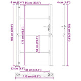 Garden Gate with Lock Black 110 x 180 cm Powder-Coated Steel 42015907