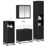 Bathroom Furniture Set 4 pcs Black Oak Engineered Wood 3402514