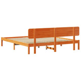 Bed Frame with Headboard Wax Brown 180 x 200 cm Solid Pine Wood 872097