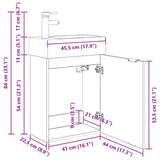 Bathroom Vanity Unit with Tap Black Oak 45.5 x 22.5 x 84 cm 889426
