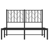 Metal Bed Frame without Mattress with Headboard Black 120x200cm 374435
