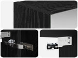 Bathroom Mirror Cabinet with Shelf Black Oak 80 x 14.5 x 70 cm 889112