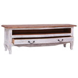 TV Cabinet 120x30x40 cm White Solid Mahogany Wood 283902