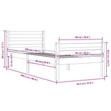 Bed Frame without Mattress Black Solid Wood 90x200 cm 814808