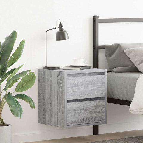 ZNTS Wall-mounted Bedside Cabinet Grey Sonoma 38x34x40 cm 861257