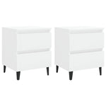 ZNTS Bed Cabinets 2 pcs High Gloss White 40x35x50 cm Engineered Wood 805882