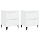 ZNTS Bed Cabinets 2 pcs High Gloss White 40x35x50 cm Engineered Wood 805882