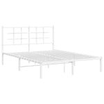 ZNTS Metal Bed Frame without Mattress with Headboard White 140x200cm 355611