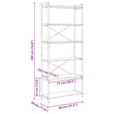 Bookshelf Smoked Oak 80 x 30 x 189.5 cm Engineered Wood 868409