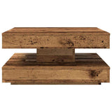 Coffee Table 360-Degree Rotatable Old Wood 70x70x34.5 cm 858486
