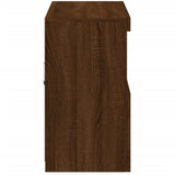 Sideboard with LED Lights Brown Oak 81x37x67 cm 836664