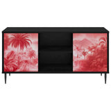 TV Cabinet AACHEN 102 x 33 x 51 cm Black Oak Engineered Wood 8007066