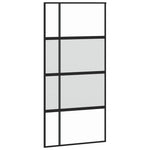 Sliding Door with Hardware Set Black 102.5x205 cm Tempered Glass 3375980
