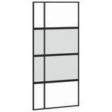 Sliding Door with Hardware Set Black 102,5x205 cm Tempered Glass 3375980