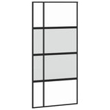 Sliding Door with Hardware Set Black 102.5x205 cm Tempered Glass 3375900