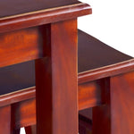 ZNTS Nesting Side Tables 3 pcs Classical Brown Solid Wood Mahogany 337856