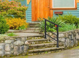 Handrails for Outdoor Steps, Wrought Iron Handrail Fits 1 or 3 Steps, Transitional Handrail with 50985893