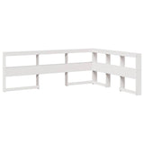 Bookcase Headboard L-Shaped White 160 cm Solid Wood Pine 859260