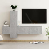 3 Piece TV Cabinet Set Concrete Grey Engineered Wood 3079076