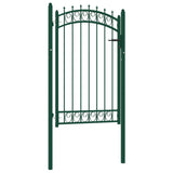 ZNTS Fence Gate with Spikes Steel 100x150 cm Green 146375