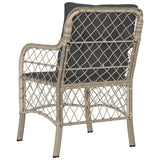 Garden Chairs with Cushions 2 pcs Light Grey Poly Rattan 365158