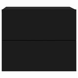 Wall-mounted Bedside Cabinet Set of 2 Black Engineered wood 836815