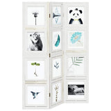 Room Divider 3 Panels White Solid Wood Paulownia 358685