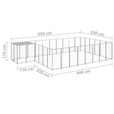 Dog Kennel Silver 15.73 m Steel 3082221