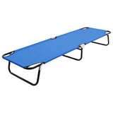 Sun Lounger Blue Steel frame and polyester fabric Standard Size 47754