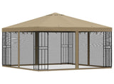 Garden Gazebo with Sidewalls 3 x 3 m Beige Polyester and Steel 900337