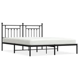 Metal Bed Frame without Mattress with Headboard Black 180x200cm 353541